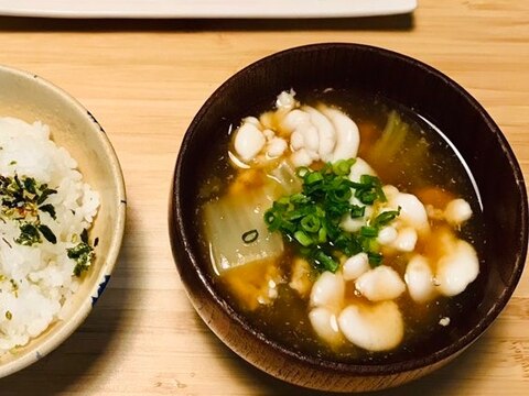 とろーりぷりぷり！白子と白菜の生姜スープ